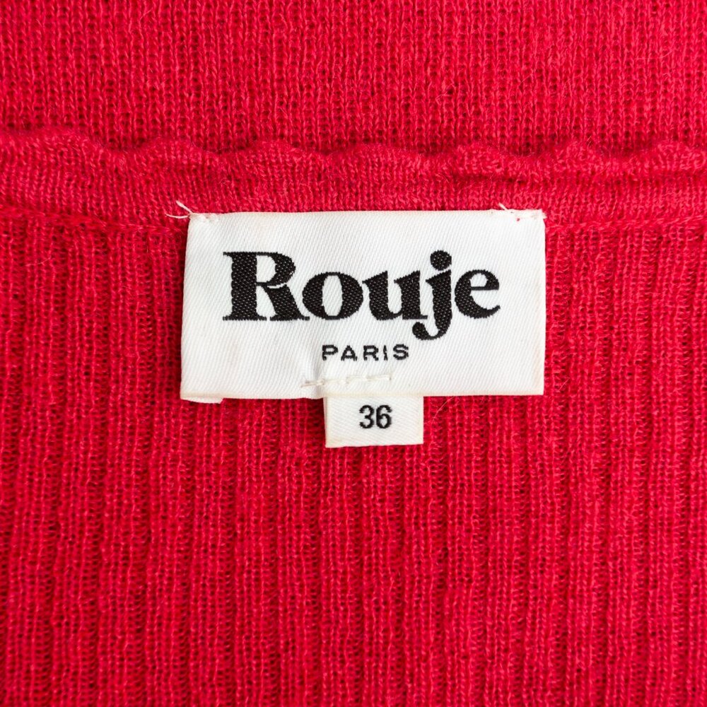 SOLD - Rouje Terry Alpaca Wool Red Knit Long Sleeve Top - FR 36 / US 4 / S - Picture 6 of 12